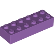 Lego kostka (kostička) 2x6, levandulová střední (6115808)